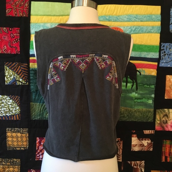 Free People Around The World Embroidered Wrap Top - Picture 6 of 8